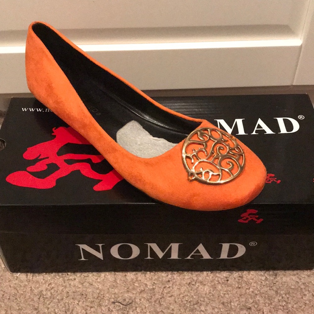Never Worn Orange Flats!